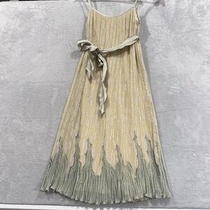 Jeanne Marc Dress Women's Small 8 10 Maxi Sleeveless Yoryu Belted Cream Green